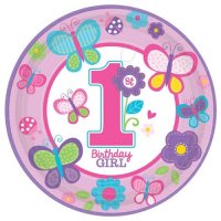 Sweet Birthday Girl Paper Plates x8