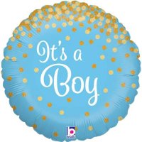 18" Glittering Its A Boy Holographic Foil Balloons