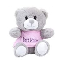 18cm Grey Best Mum Plush Bear