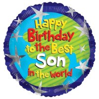 18" Happy Birthday Son Foil Balloons