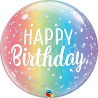 22" Happy Birthday Ombre & Dots Single Bubble Balloons