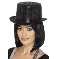 Black Sequin Top Hats