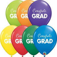 11" Simply Congrats Grad Carnival Latex Balloons 25pk