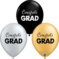 11" Simply Congrats Grad Assorted Latex Balloons 25pk