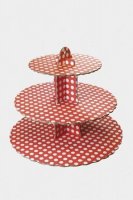 3 Tier Red Spot Cupcake Stand