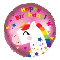 18" Unicorn Birthday Satin Foil Balloons
