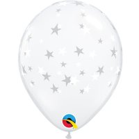 5" Diamond Clear Contempo Stars Latex Balloons 100pk