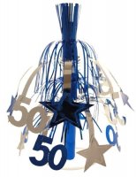 Age 50 Silver And Blue Star Fountain Decoration