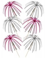 Pink And Silver Foil Palm Picks x30