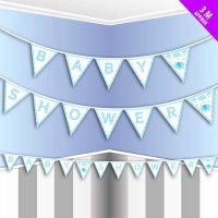 Blue Baby Shower Flag Bunting