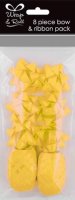 Neon Yellow Ribbon And Bow Pack 8pc