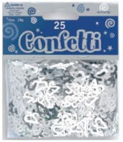 25 Metallic Silver Confetti