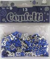 Blue And Silver 13 Confetti