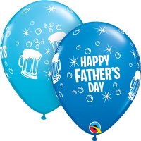 11" Happy Fathers Day Beer Mug Latex Balloons 25pk