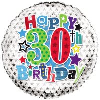 18" Happy 30th Birthday Foil Balloons
