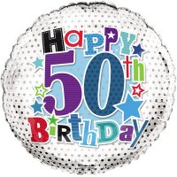 18" Happy 50th Birthday Foil Balloons