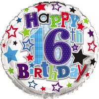 18" Happy 16th Birthday Foil Balloons