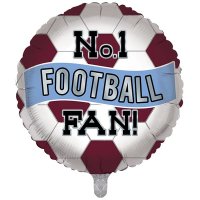 18" Claret And Blue No1 Football Fan Foil Balloons