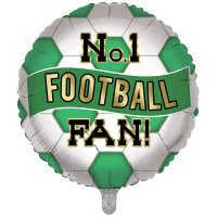 18" Green And White No1 Football Fan Foil Balloons