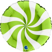 18" Lime Green Swirly Foil Balloons