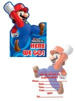Super Mario Invitations x6