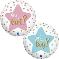 18" Gender Reveal Girl Or Boy Foil Balloons