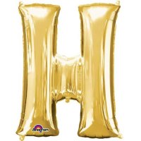 16" H Letter Gold Air Filled Balloons