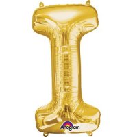 16" I Letter Gold Air Filled Balloons