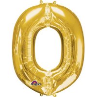 16" O Letter Gold Air Filled Balloons