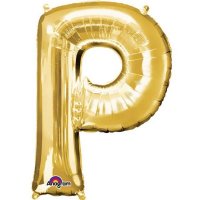 16" P Letter Gold Air Filled Balloons