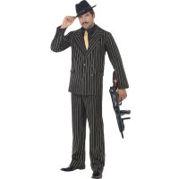 Gold Pinstripe Gangster Costumes