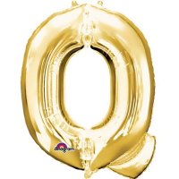 16" Q Letter Gold Air Filled Balloons