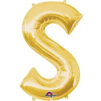 16" S Letter Gold Air Filled Balloons