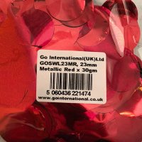 23mm Metallic Red Circular Confetti 30g