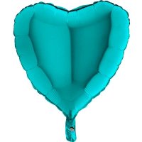 18" Grabo Tiffany Heart Shaped Foil Balloons