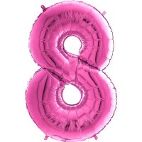 26" Grabo Fuchsia Pink Number 8 Shape Balloons