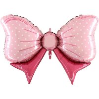 Pink Baby Girl Bow Supershape Balloons