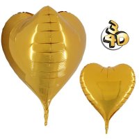 23" Gold 3D Heart Foil Balloons