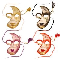 Venetian Half Face Mask With Tassel x1