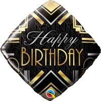 18" Birthday Art Deco Foil Balloons