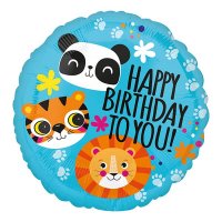 18" Lion Tiger & Panda Birthday Foil Balloons