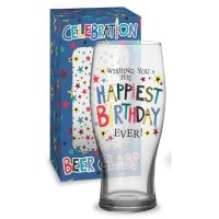 Happiest Birthday Beer Glass