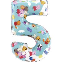 26" Peppa Pig Age 5 Supershape Number Balloons
