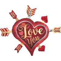 Satin Infused Love You Arrows Supershape Foil Balloons