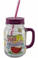 Pina Colada Drinking Jar Glass