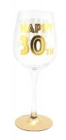 Gold Celebration 30th Wine Glass