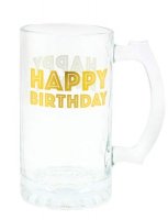 Gold Celebration Happy Birthday Tankard Glass