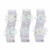 Clear Iridescent Metallic Gift Bows x6