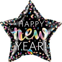 20" Iridescent Star 'Happy New Year' Foil Balloons