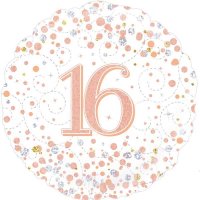 18" Sparkling Fizz 16th Birthday Foil Balloons